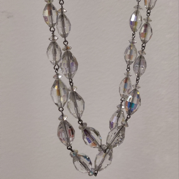 Vintage Austrian crystals long gradient necklace - Picture 4 of 13